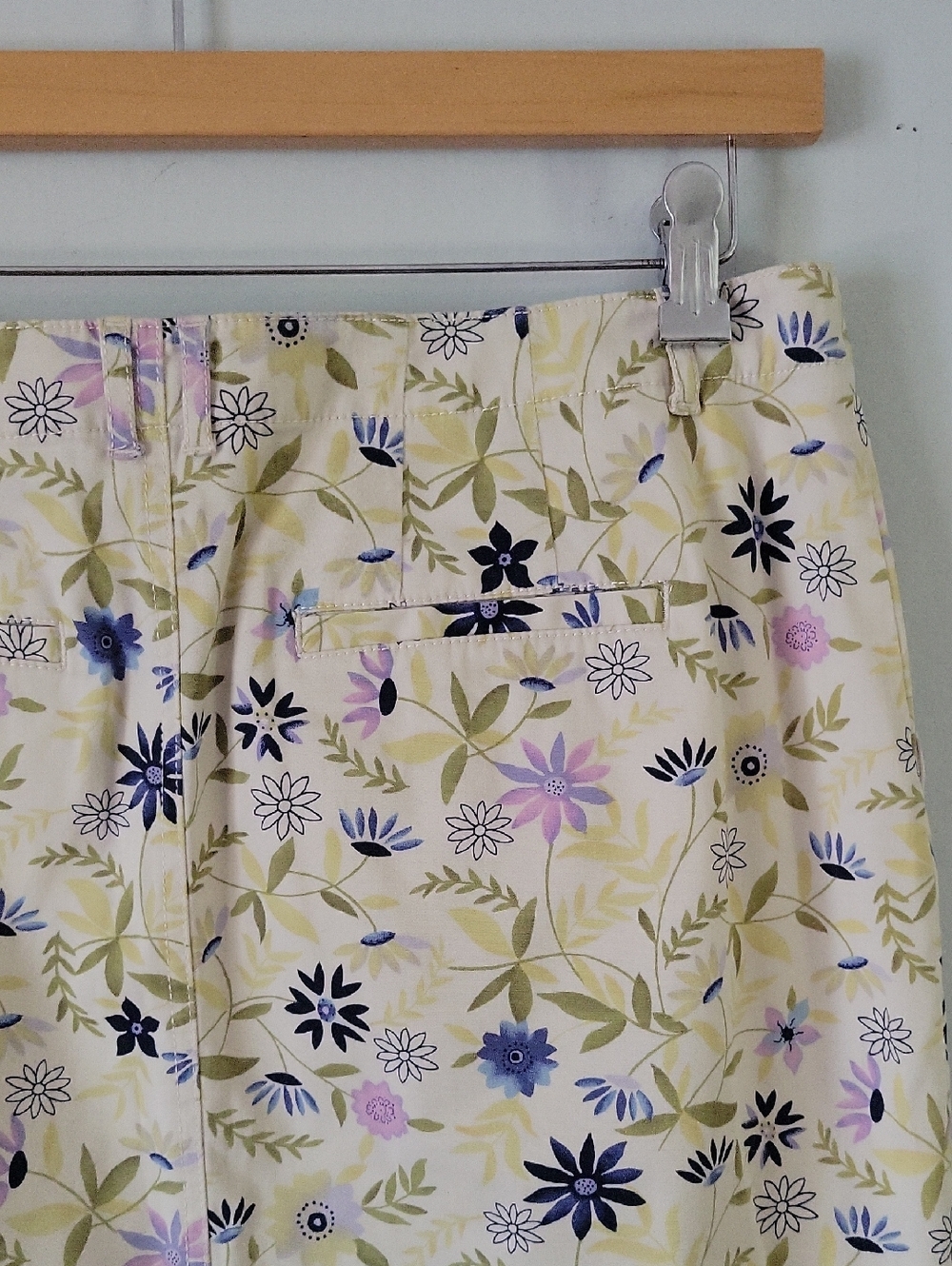 J. Jill Cream A-Line Skirt with Blue and Lavender Floral Print - Picture 5 of 5